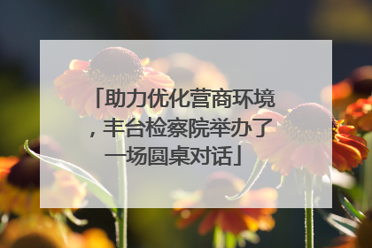 助力优化营商环境，丰台检察院举办了一场圆桌对话