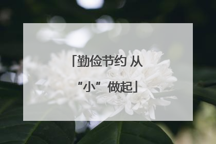 勤俭节约 从“小”做起
