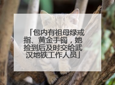 包内有祖母绿戒指、黄金手镯，她捡到后及时交给武汉地铁工作人员