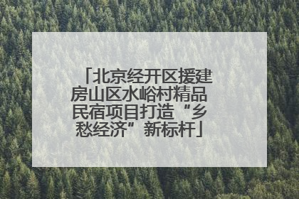北京经开区援建房山区水峪村精品民宿项目打造“乡愁经济”新标杆