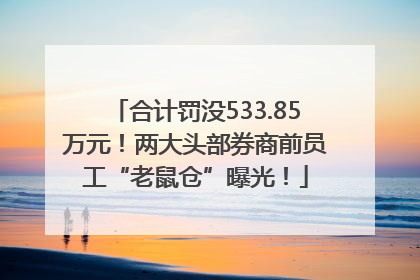 合计罚没533.85万元！两大头部券商前员工“老鼠仓”曝光！
