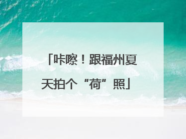 咔嚓！跟福州夏天拍个“荷”照