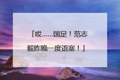 哎……国足！范志毅昨晚一度语塞！