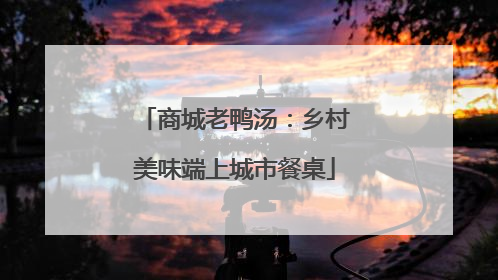 商城老鸭汤：乡村美味端上城市餐桌