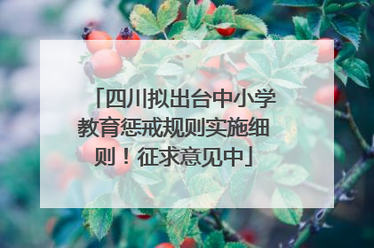 四川拟出台中小学教育惩戒规则实施细则！征求意见中