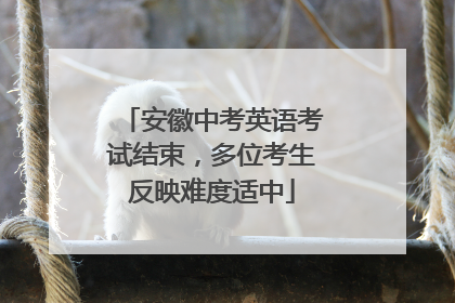 安徽中考英语考试结束，多位考生反映难度适中