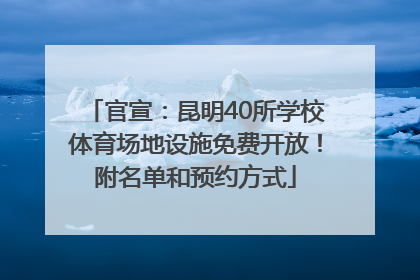 官宣：昆明40所学校体育场地设施免费开放！附名单和预约方式