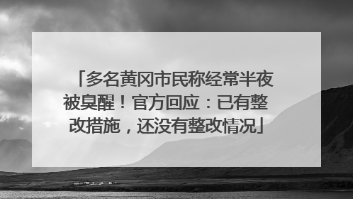 多名黄冈市民称经常半夜被臭醒！官方回应：已有整改措施，还没有整改情况
