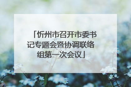 忻州市召开市委书记专题会暨协调联络组第一次会议