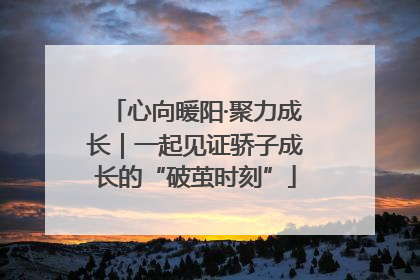 心向暖阳·聚力成长｜一起见证骄子成长的“破茧时刻”