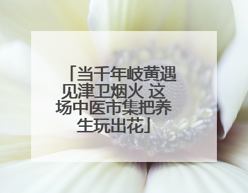 当千年岐黄遇见津卫烟火 这场中医市集把养生玩出花