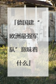 德国建“欧洲最强军队”意味着什么
