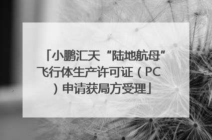 小鹏汇天“陆地航母”飞行体生产许可证（PC）申请获局方受理