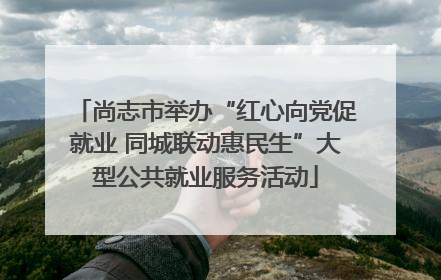 尚志市举办“红心向党促就业 同城联动惠民生”大型公共就业服务活动