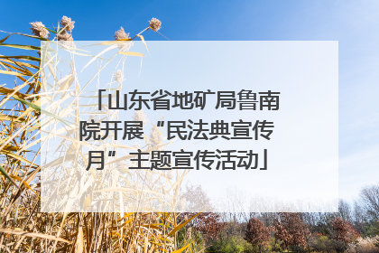 山东省地矿局鲁南院开展“民法典宣传月”主题宣传活动
