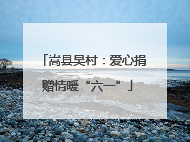 嵩县吴村：爱心捐赠情暖“六一”
