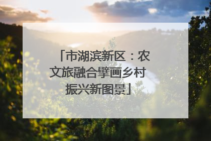 市湖滨新区：农文旅融合擘画乡村振兴新图景