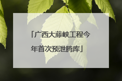 广西大藤峡工程今年首次预泄腾库