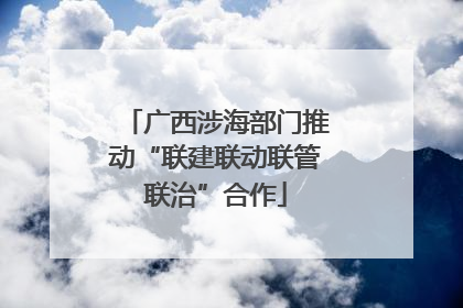 广西涉海部门推动“联建联动联管联治”合作