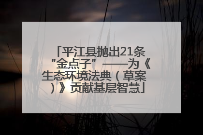 平江县抛出21条“金点子”——为《生态环境法典（草案）》贡献基层智慧