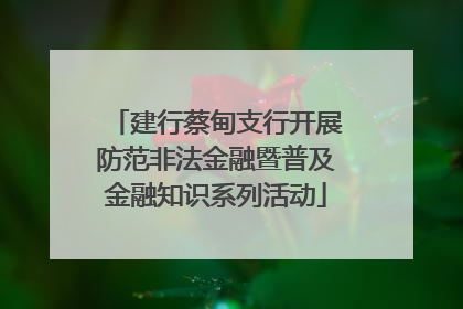 建行蔡甸支行开展防范非法金融暨普及金融知识系列活动