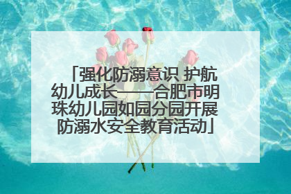 强化防溺意识 护航幼儿成长——合肥市明珠幼儿园如园分园开展防溺水安全教育活动