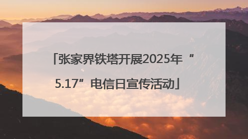 张家界铁塔开展2025年“5.17”电信日宣传活动