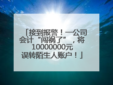 接到报警！一公司会计“闯祸了”，将10000000元误转陌生人账户！