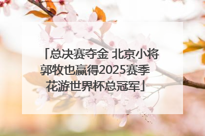 总决赛夺金 北京小将郭牧也赢得2025赛季花游世界杯总冠军