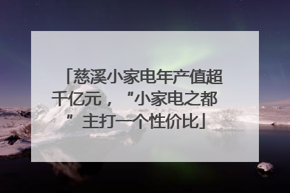 慈溪小家电年产值超千亿元，“小家电之都”主打一个性价比