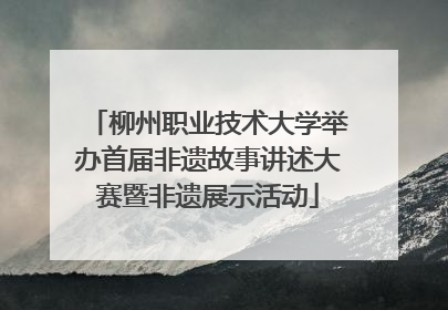 柳州职业技术大学举办首届非遗故事讲述大赛暨非遗展示活动