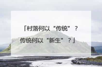 村落何以“传统”？传统何以“新生”？