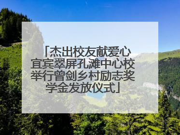 杰出校友献爱心 宜宾翠屏孔滩中心校举行曾剑乡村励志奖学金发放仪式