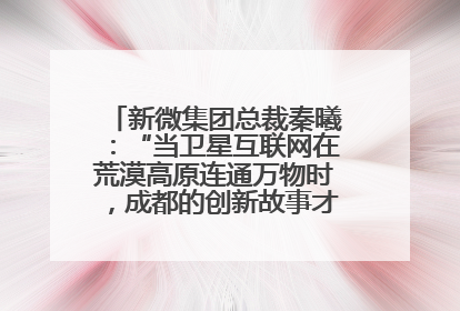 新微集团总裁秦曦：“当卫星互联网在荒漠高原连通万物时，成都的创新故事才真正开始”
