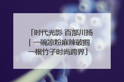 时代光影 百部川扬｜一碗凉粉麻辣破圈 一根竹子时尚跨界