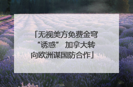 无视美方免费金穹“诱惑” 加拿大转向欧洲谋国防合作