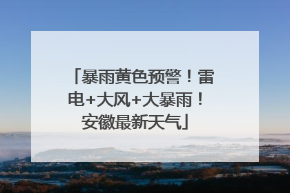 暴雨黄色预警！雷电+大风+大暴雨！安徽最新天气