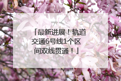 最新进展！轨道交通6号线1个区间双线贯通！