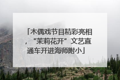 木偶戏节目精彩亮相，“茉莉花开”文艺直通车开进海师附小