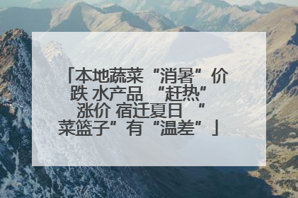 本地蔬菜“消暑”价跌 水产品 “赶热” 涨价 宿迁夏日 “菜篮子”有“温差”