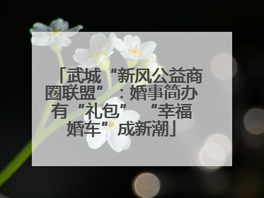 武城“新风公益商圈联盟”：婚事简办有“礼包” “幸福婚车”成新潮
