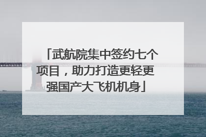 武航院集中签约七个项目，助力打造更轻更强国产大飞机机身