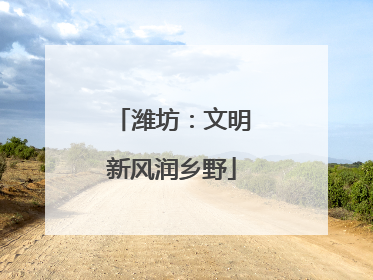 潍坊：文明新风润乡野