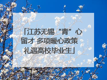 江苏无锡“青”心留才 多项暖心政策礼遇高校毕业生