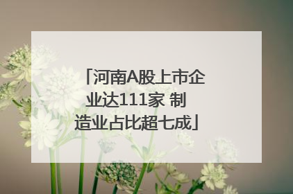河南A股上市企业达111家 制造业占比超七成