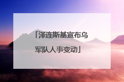 泽连斯基宣布乌军队人事变动