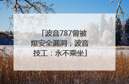 波音787曾被爆安全漏洞，波音技工：永不乘坐