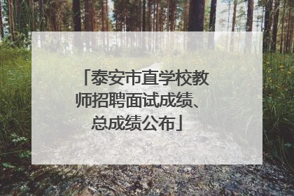 泰安市直学校教师招聘面试成绩、总成绩公布