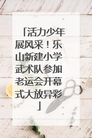 活力少年展风采！乐山新建小学武术队参加老运会开幕式大放异彩