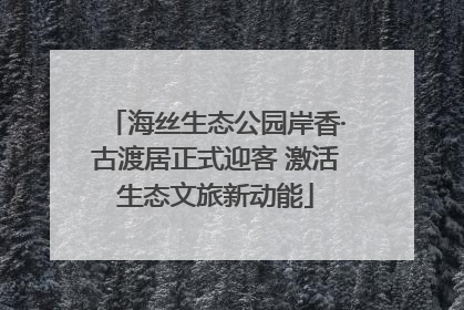 海丝生态公园岸香·古渡居正式迎客 激活生态文旅新动能